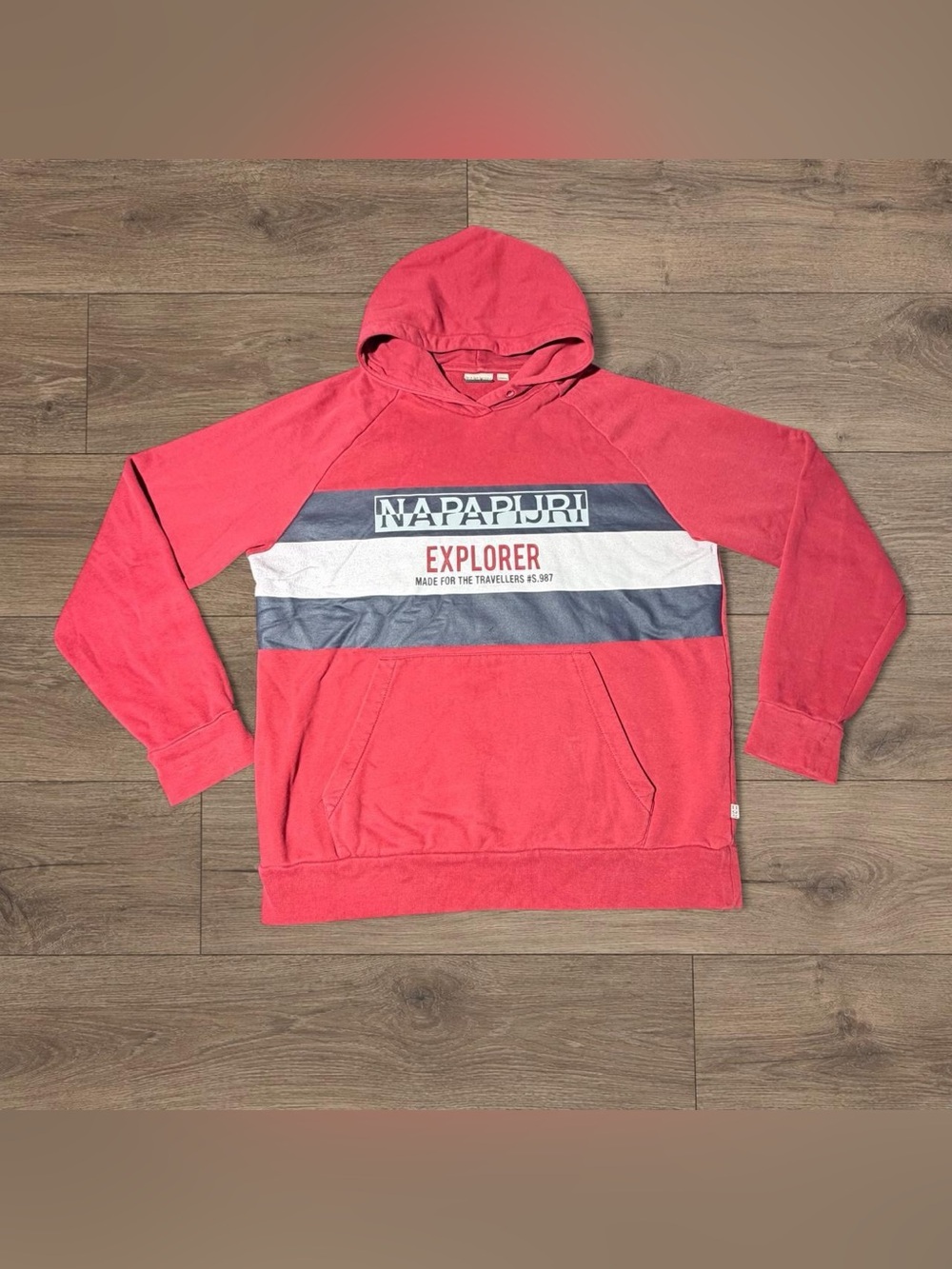 Napapijri Geographic Explorer Red Colorblock Hoodie